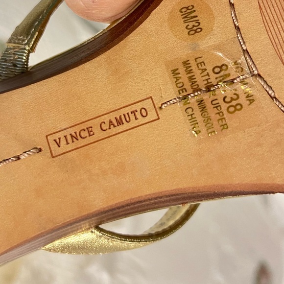 💎 VINCE CAMUTO Jeweled Demi Wedge Sandals - size 38 NWOT 💎 - Picture 8 of 11